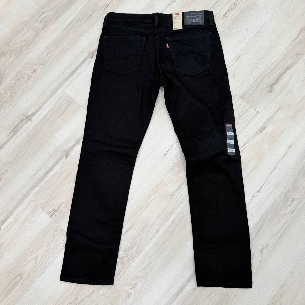 New Levi's 511 Slim Jeans Mens 36x32 Black Stretch Flex  NWT